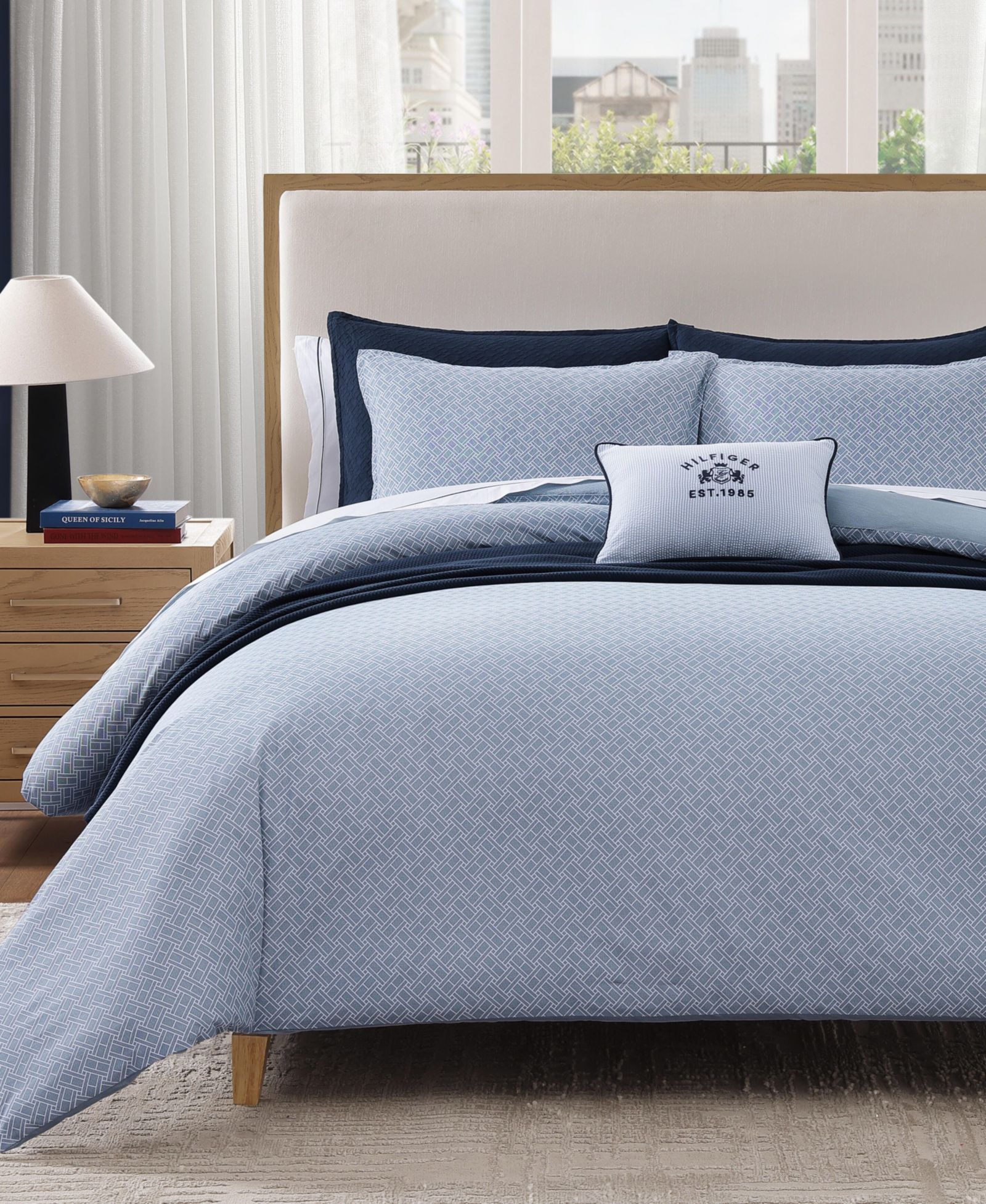 Tommy Hilfiger Trellis Flag Texture 3-Piece Comforter Set, King