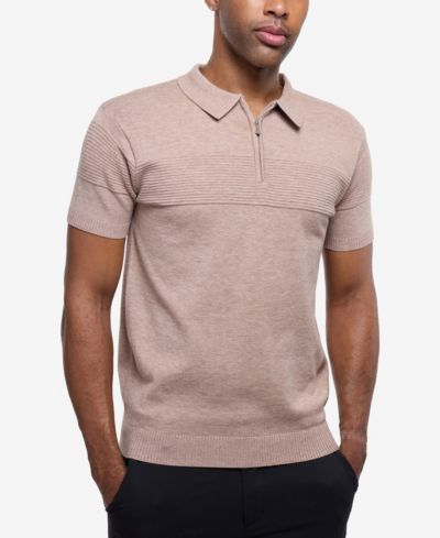 SPRING + MERCER Men's SPRING + MERCER Ottoman Texture Short Sleeves Polo Sweater