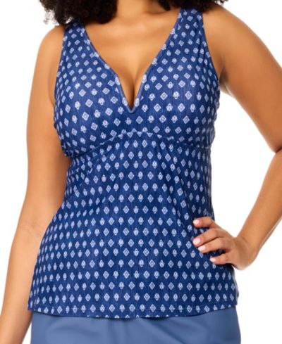Raisins Curve Plus Size Sydney V-Neck Tankini Top