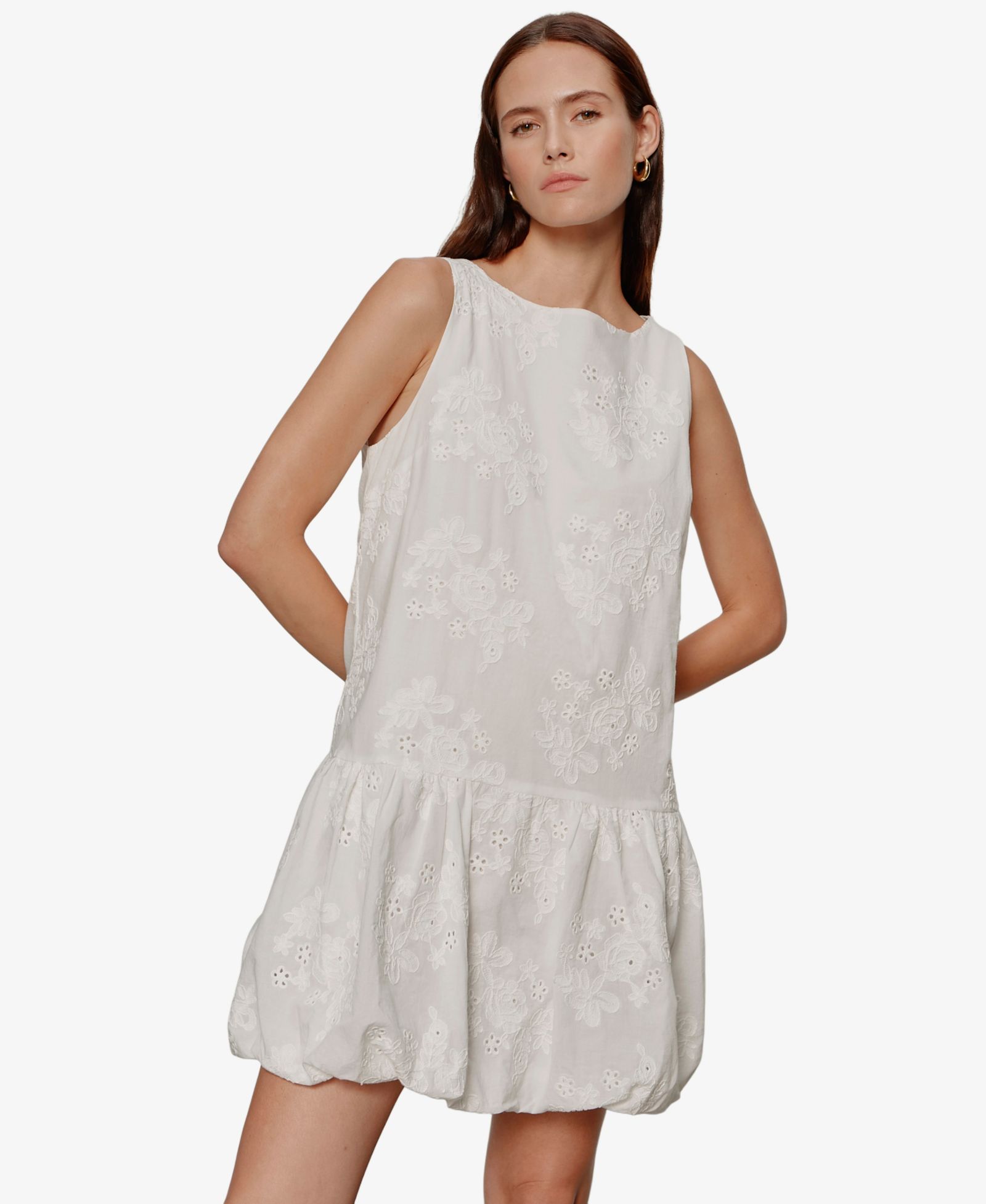 Женское мини-платье Sanctuary Garden Eyelet Bubble Crew Neck