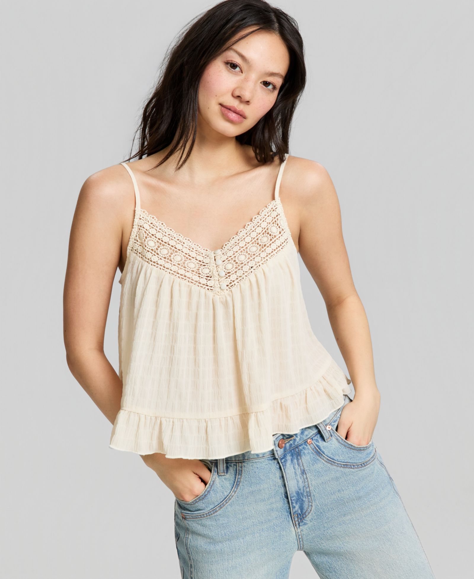 Женский топ And Now This Crochet-Trim Tank Top, Macy's Exclusive