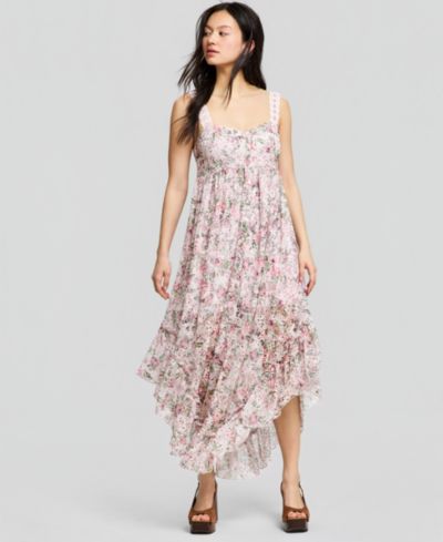 Женское асимметричное шифоновое платье макси And Now This с вышивкой eyelet