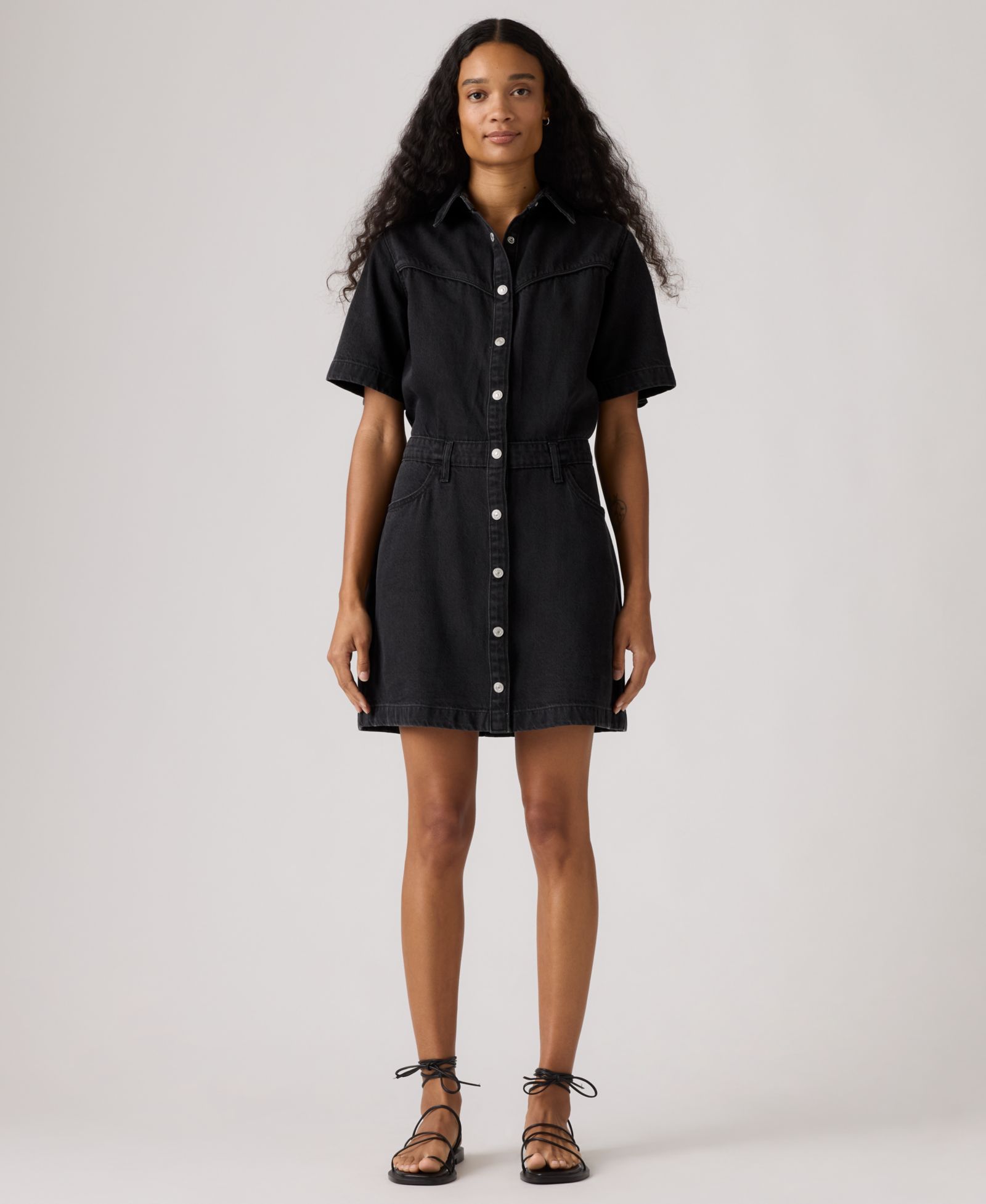 Женское джинсовое платье Levi's® Premium Logan Short-Sleeve Logan Western Denim
