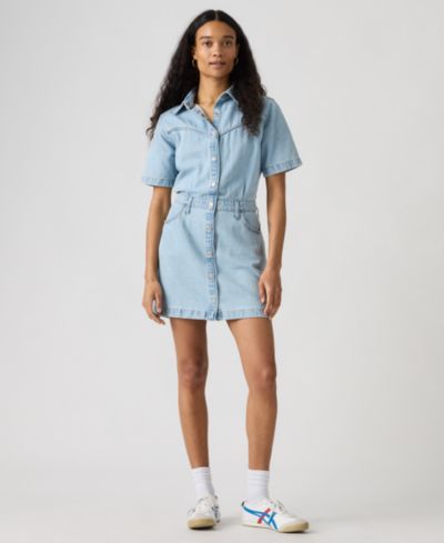 Женское джинсовое платье Levi's® Premium Logan Short-Sleeve Logan Western Denim