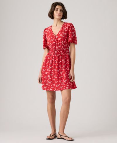 Levi's Women's Rylan V-Neck Mini Crepe Dress
