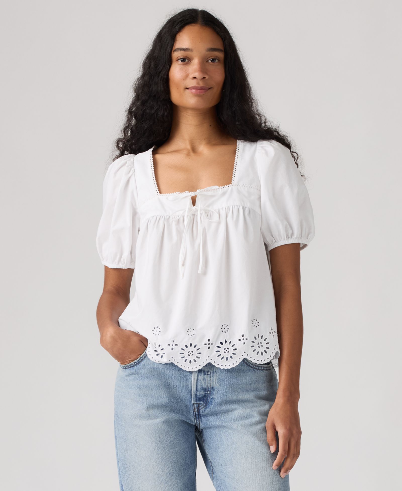 Levi's® Premium Women's Darling Short-Sleeve Cutwork Blouse