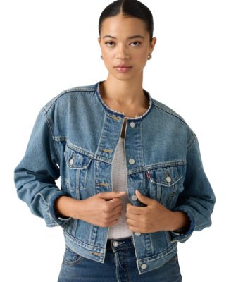 Levi's Women's Collarless Shrunken Trucker Jacket