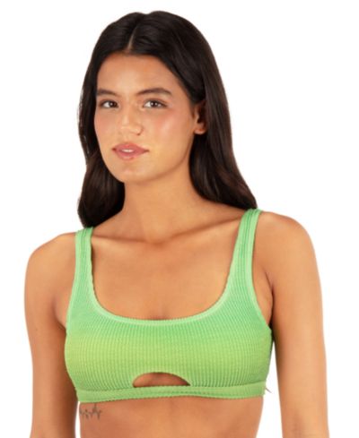 Hurley Women's Ombre Scrunch Scoop Neck Bikini Top