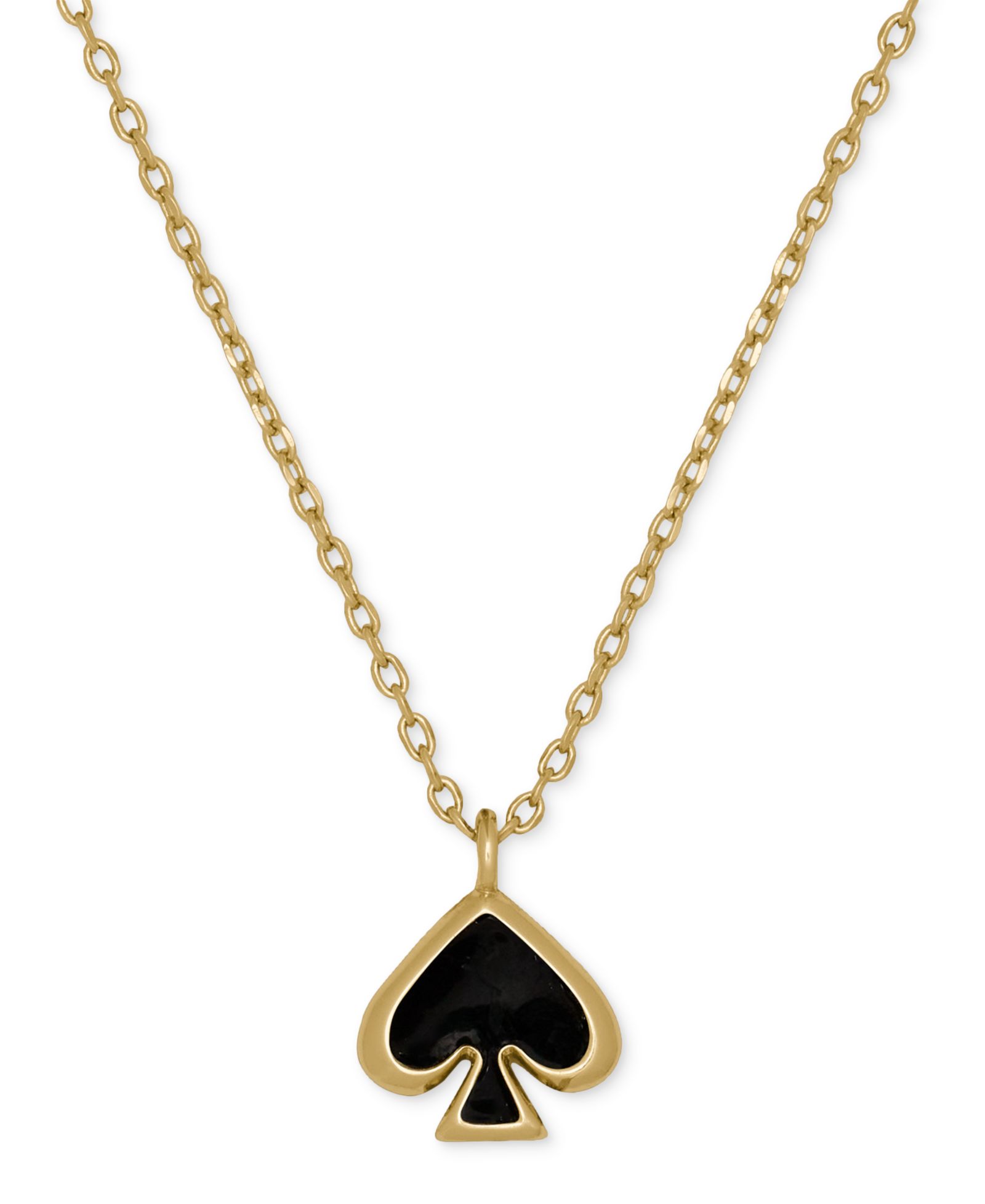 kate spade new york Gold-Tone Brass Spade Enamel Mini Pendant Necklace