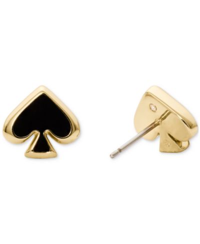 Серьги-гвоздики kate spade new york Gold-Tone Brass Spade Enamel