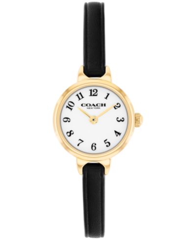 Женские часы Coach Iris, черная кожа, 22.5mm