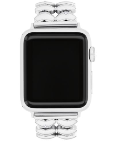 Ремешок для Apple Watch Coach Women's Silver Tone Stainless Steel With Crystals Heart, 38mm, 40mm, 41mm