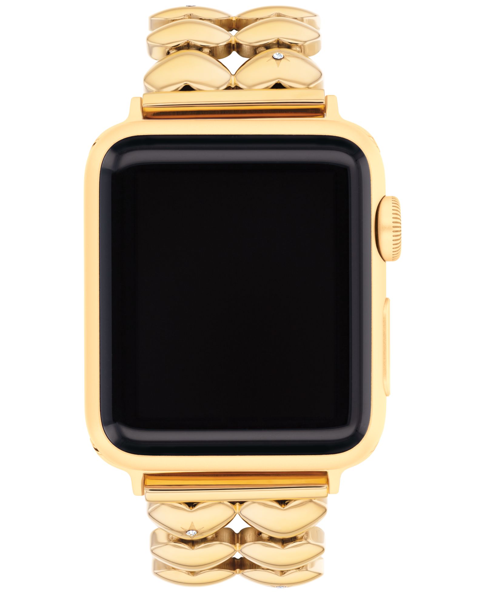 Coach Женский Gold Tone Stainless Steel With Crystals Heart Apple Watch, Strap 38mm, 40mm, 41mm