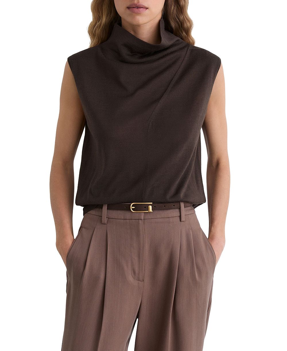 REISS Women's Honey Sleeveless Slouch Neck Sweater