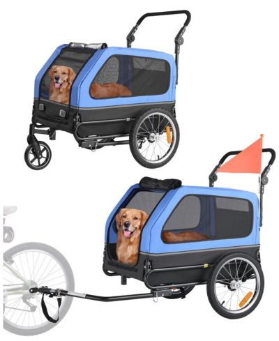 COZITO 2-in-1 Foldable Pet Bike Trailer & Stroller, Holds up to 88 lbs