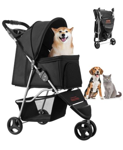 Складная коляска для животных COZITO 3-Wheel с подстаканниками, выдерживает до 35 lbs