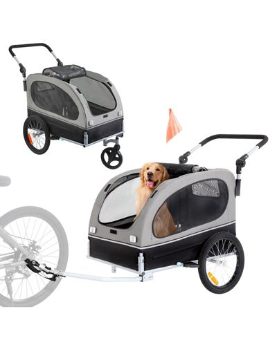 Прицеп-коляска для собак COZITO 2-in-1 Foldable, Black & Gray
