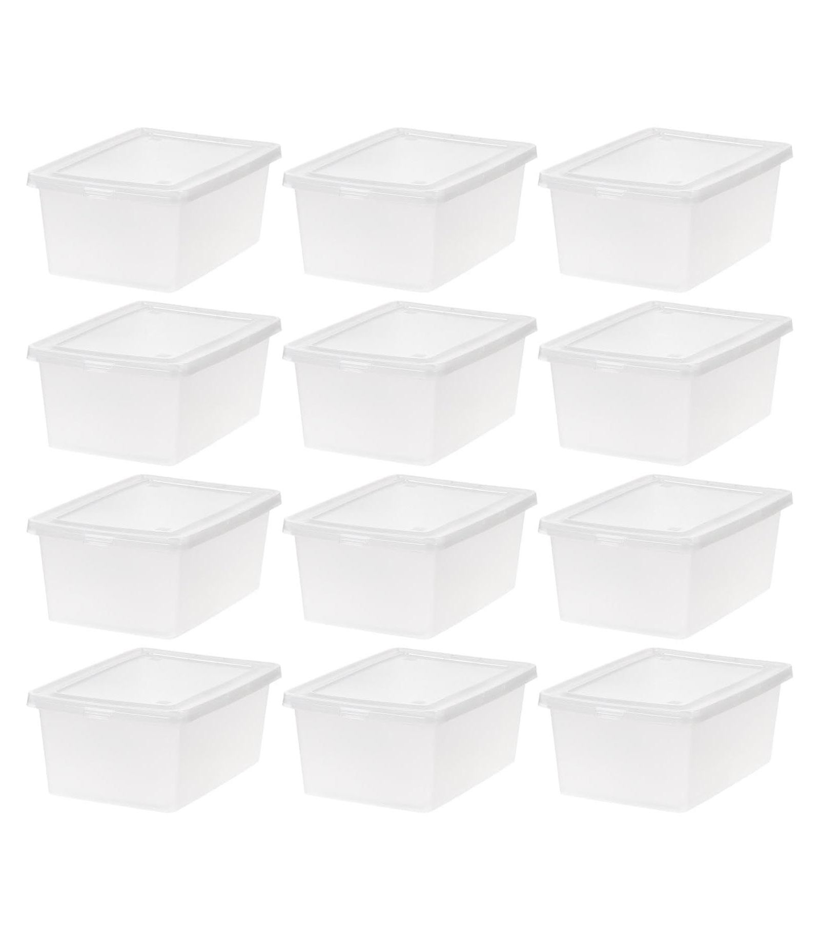 IRIS 15 Qt Storage Bins with Lids, 12Pk