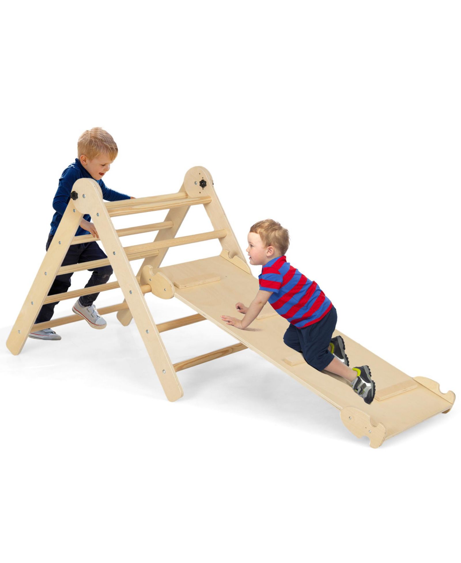 Детский игровой набор SUGIFT 3-in-1 Climbing Set Foldable and Adjustable Triangle Set-Natural