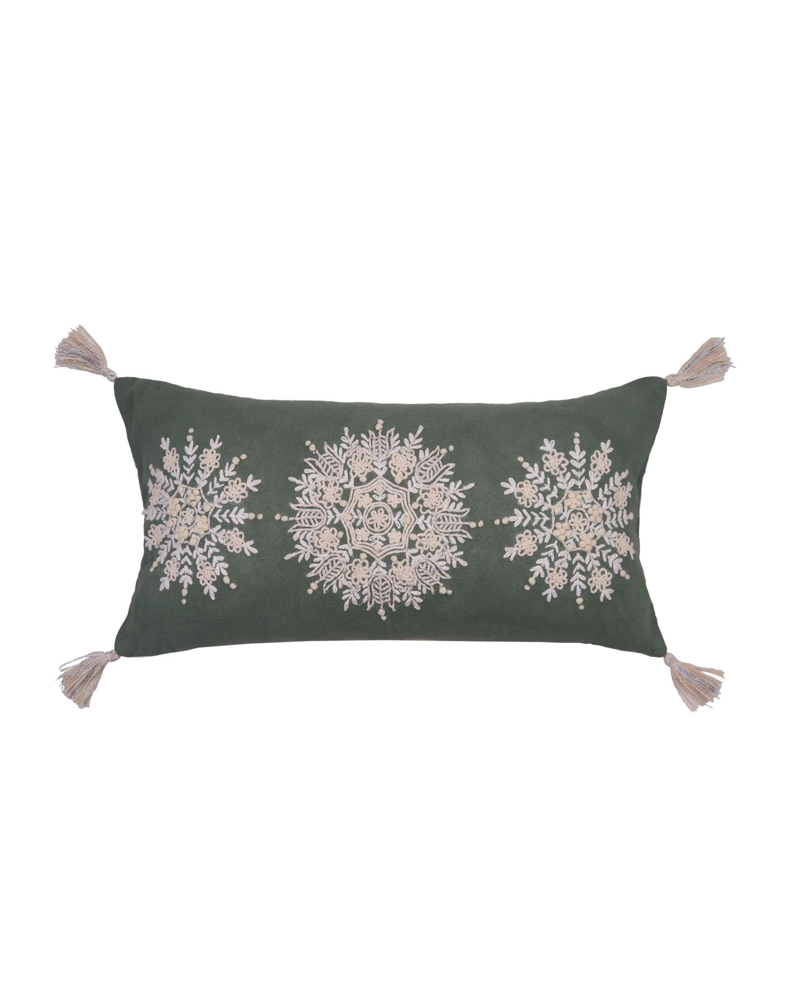 C&F Home Sage Snowflake Throw Pillow, 12" x 24