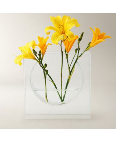 Декоративная стеклянная ваза Z Gallerie Solaris Small Sculptural Clear Glass - 9.84 x 2.2 x 9.84 in