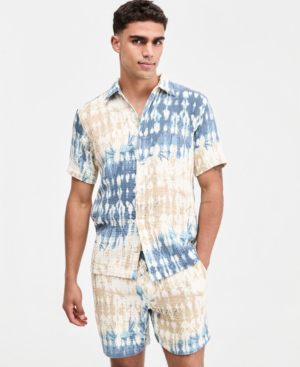 Sun + Stone Мужская Рубашка Maverick Dye Effect Short-Sleeve