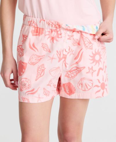 State of Day Women's Printed Woven Sleep Shorts, Macy's Exclusive