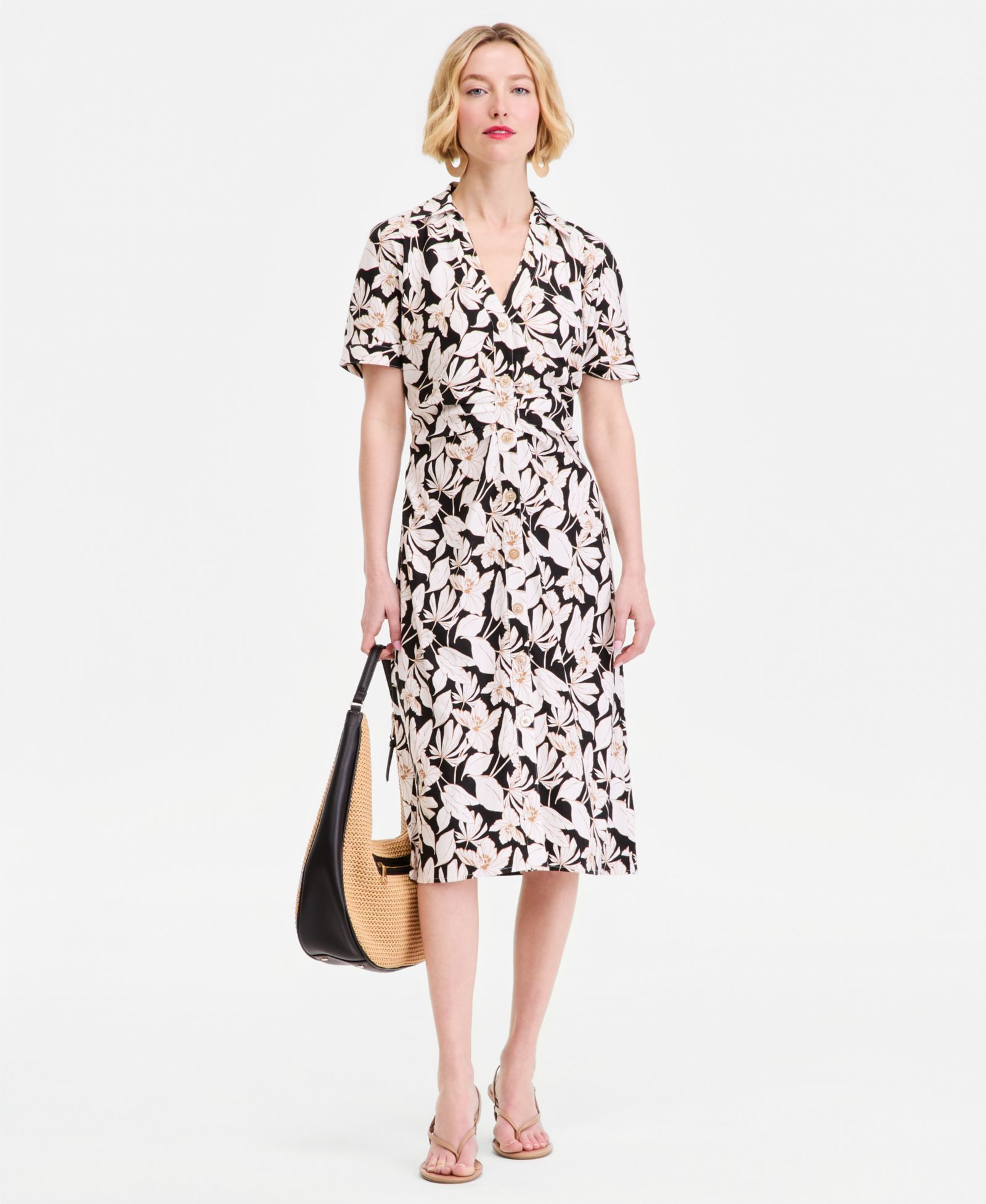 Платье-рубашка I.N.C. International Concepts Women's Printed Linen-Blend Midi