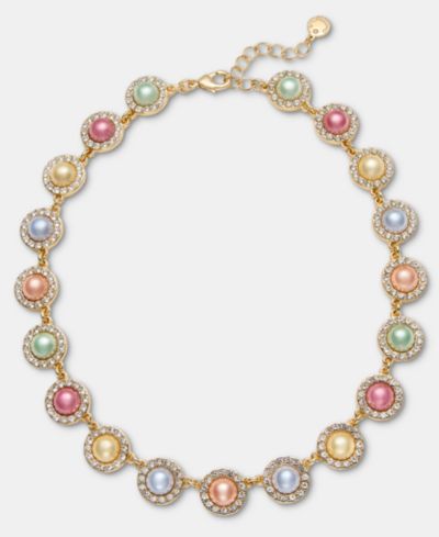 Ожерелье Charter Club Pavé & Imitation Pearl с камнями вокруг воротника, 16" + 2"