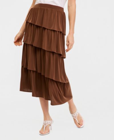 I.N.C. International Concepts Women's Tiered Midi Skirt, Macy's Exclusive