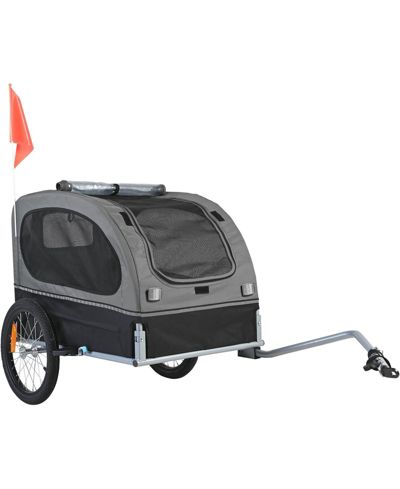 Прицеп для перевозки домашних животных COZITO Foldable Pet Bike Trailer, Black & Gray