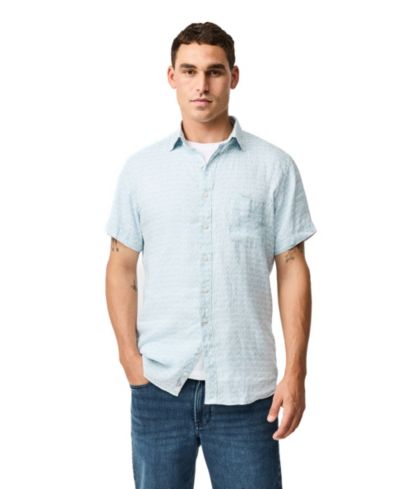 Мужская льняная рубашка Rodd & Gunn Men's Glenene Sport Fit с коротким рукавом