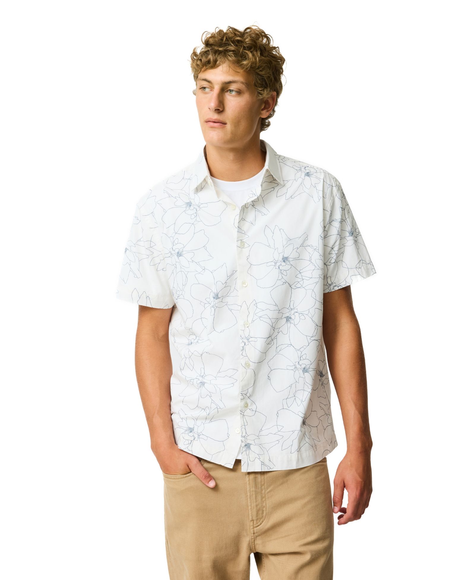Мужская хлопковая рубашка Rodd & Gunn Regular Fit Bird Rock Short Sleeve