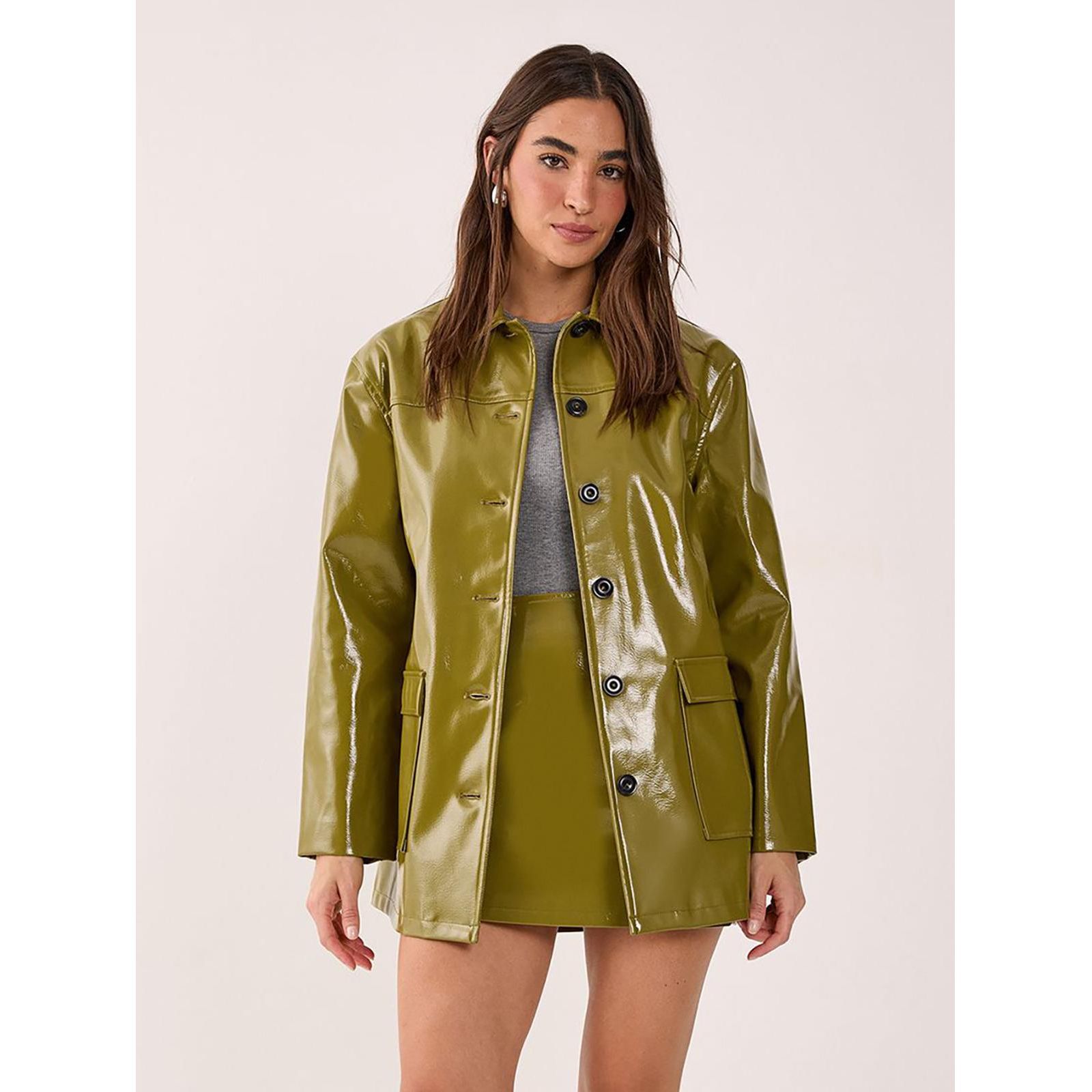 Nasty Gal Women's Vinyl High Clean Longline Jacket