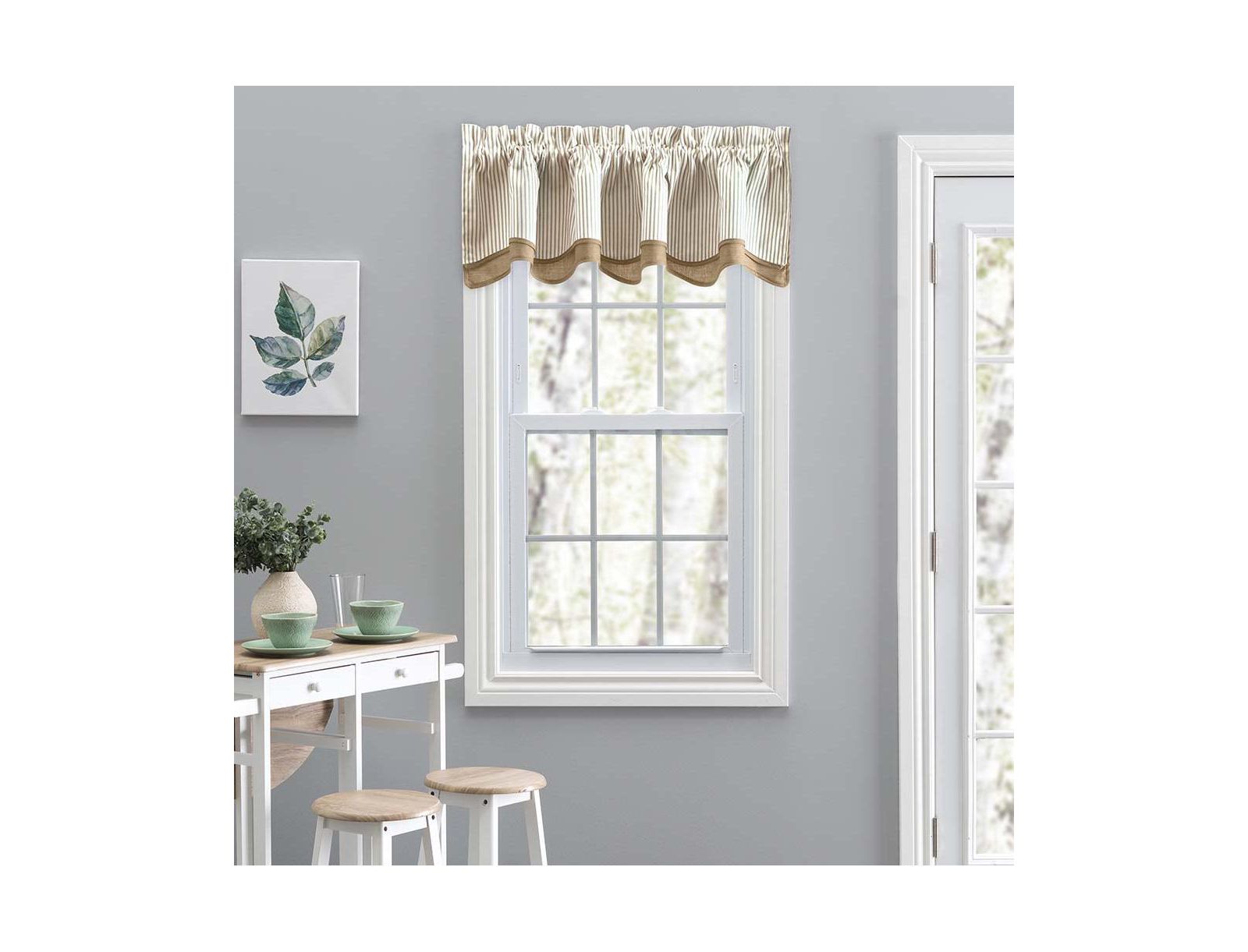 Ellis Curtain двухслойная валанс Bradford с полосатым принтом, 58" x 15"