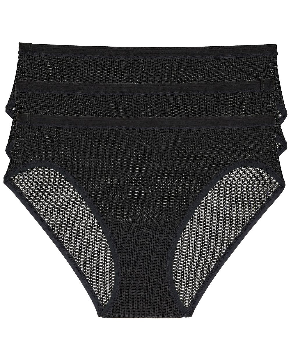 DKNY Women's Sheer Striped Bikini Panties, 3-Pack Set