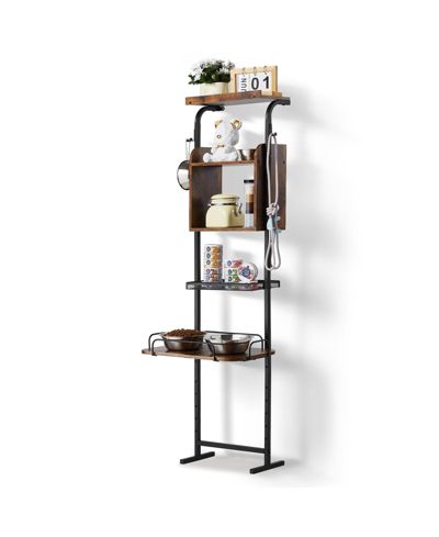 COZITO Elevated Pet Feeding Station with Storage Shelves