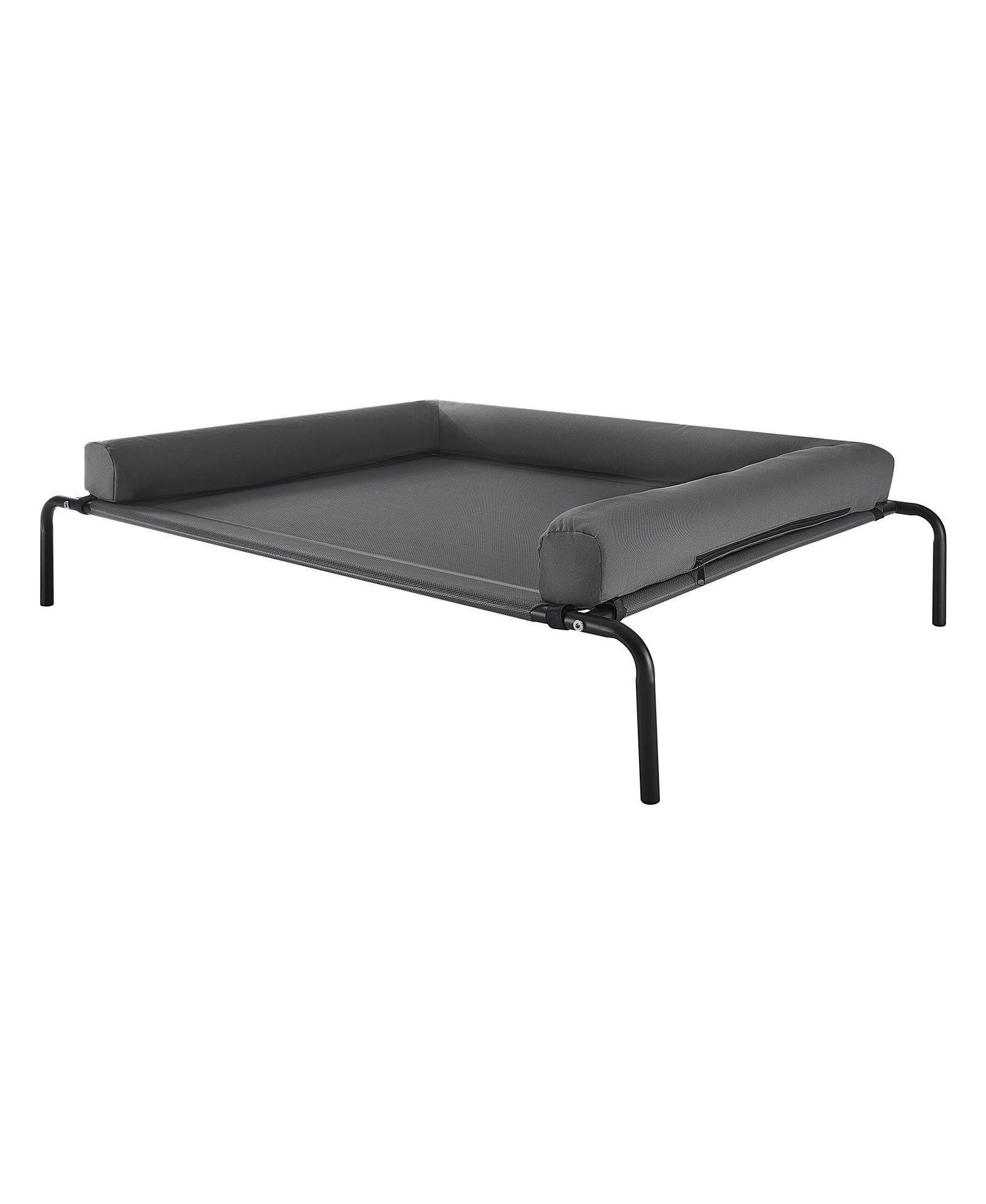 COZITO Steel Frame Portable Elevated Pet Cot with Washable Pillow, XL, Gray