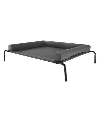 COZITO Steel Frame Portable Elevated Pet Cot with Washable Pillow, XL, Gray