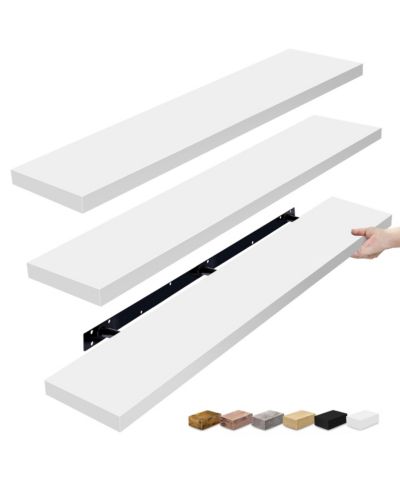 SORBUS 3 Pack 55 Inch Wall Mounted Floating Shelves - for Bathroom, Wall Decor for Bedroom, Kitchen, Living Room, Book Storage