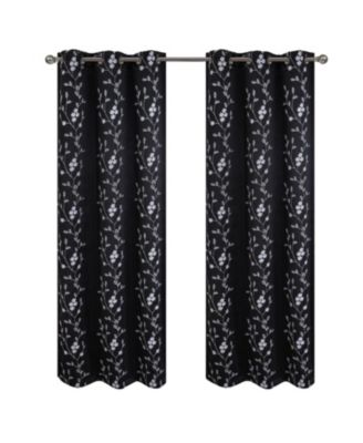 RT Designers Collection Lilian Embroidered Blackout Luxurious Decorative Grommet Curtain Panel 54" x 84"