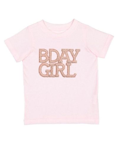 Детская футболка Sweet Wink с коротким рукавом и нашивкой «День рождения» с жемчугом