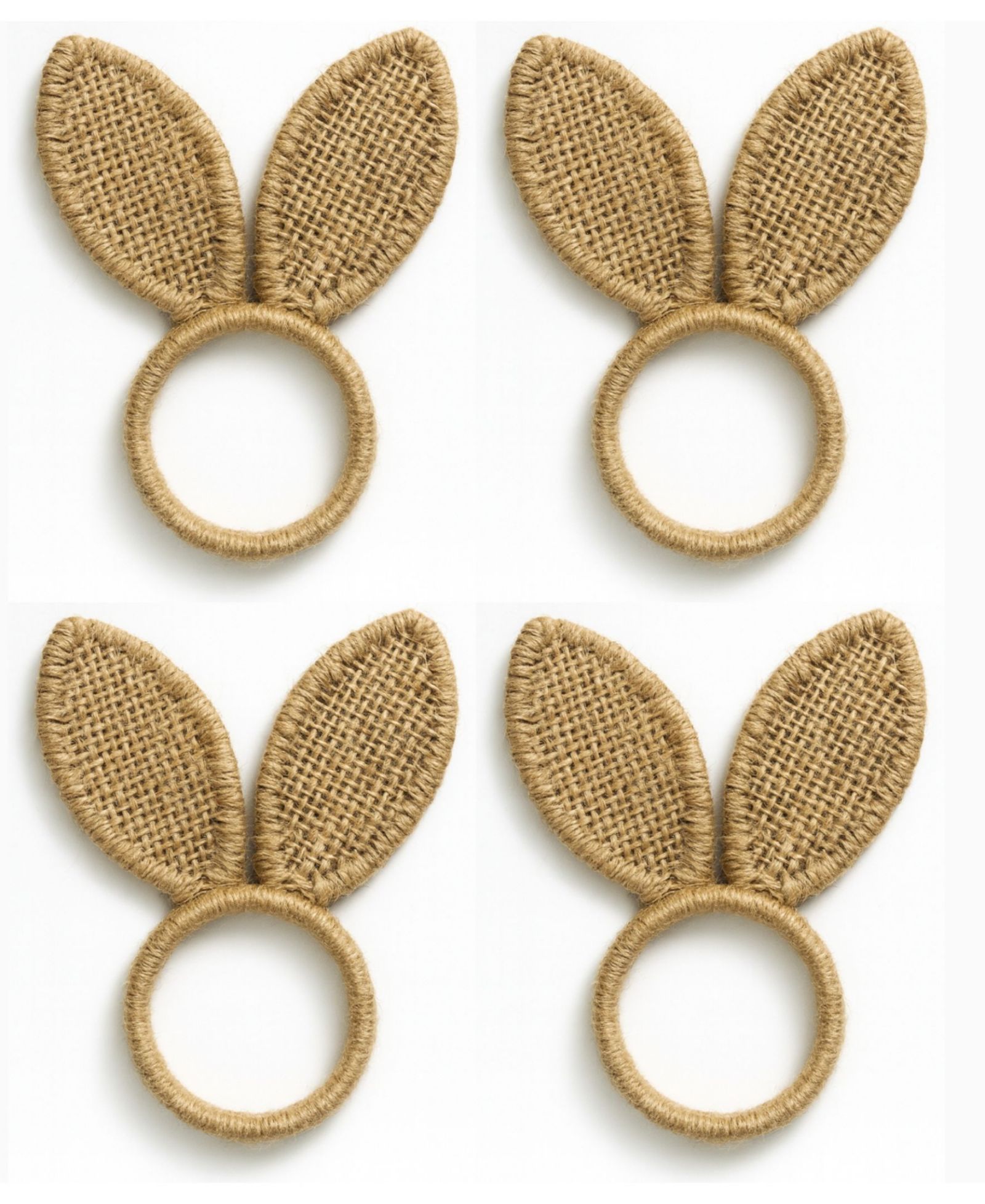 Набор колец для салфеток Elrene Burlap Bunny Ear, комплект из 4 шт.