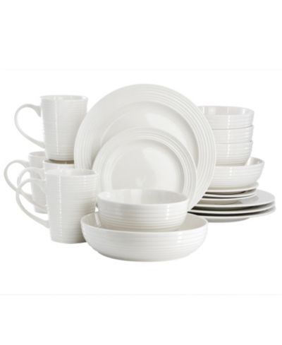 Elama Nikki Ribbed 18 Pc. Dinnerware Set, Service for 4