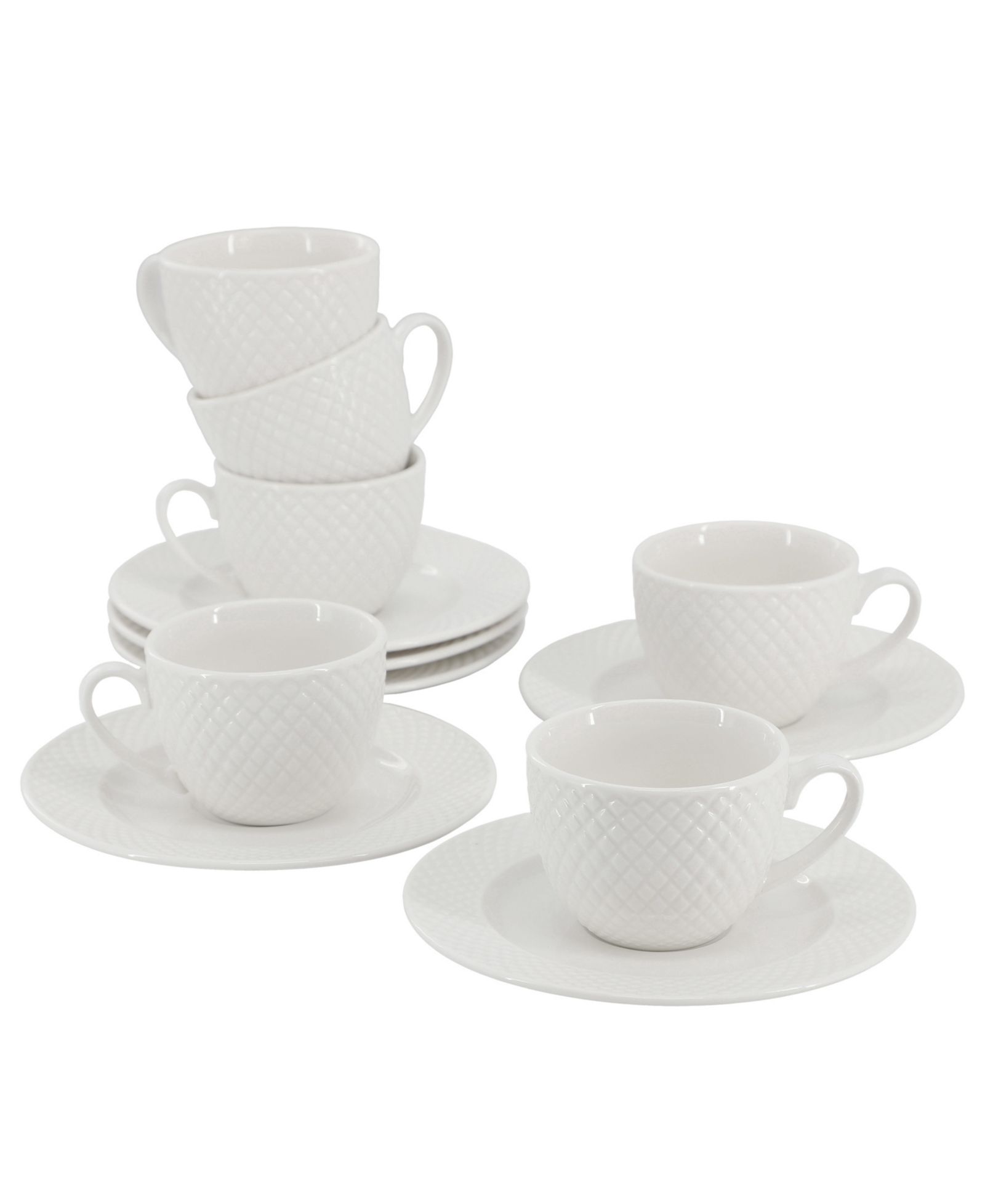 Elama Sol Espresso Cup & Saucers, Service For 6