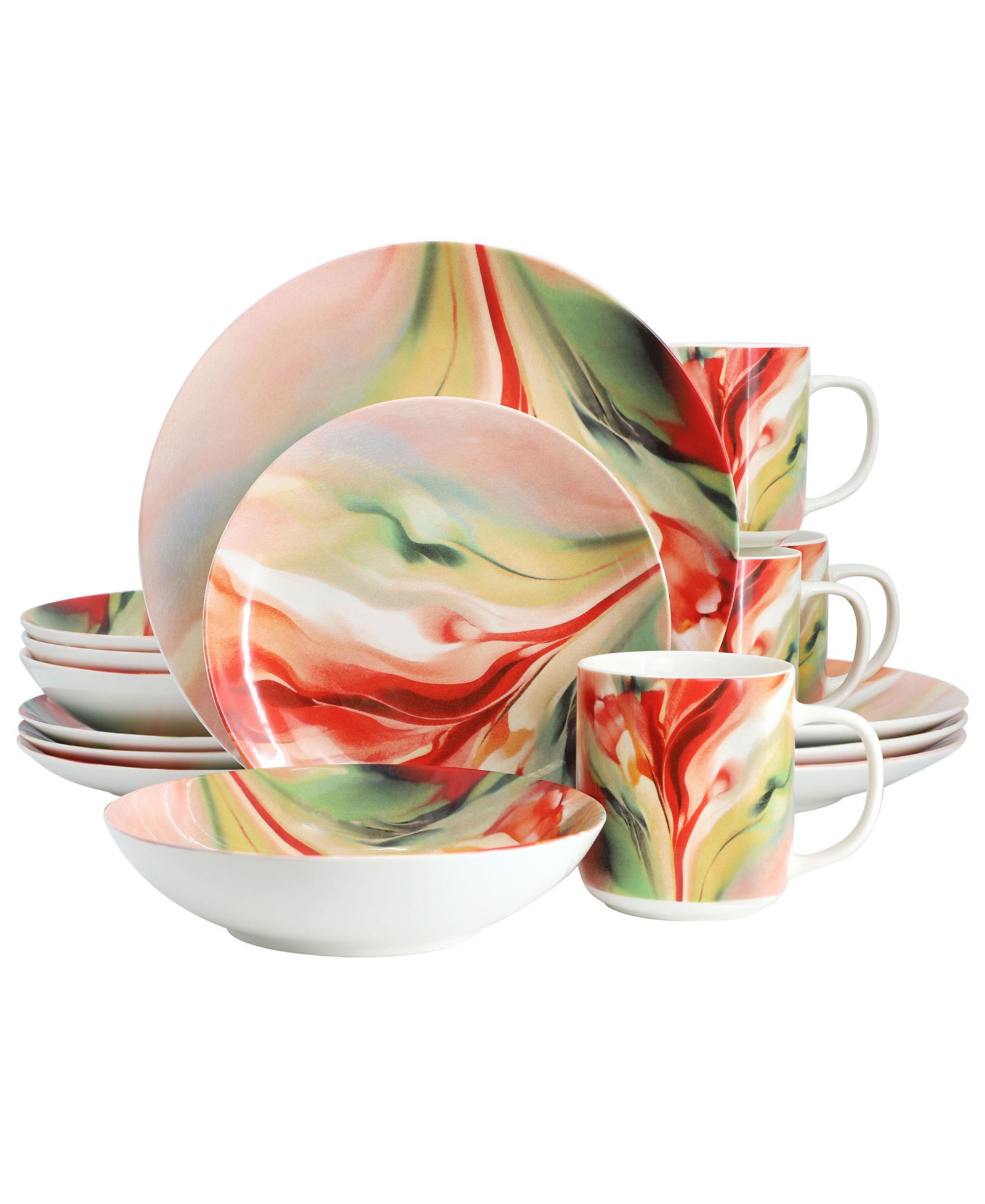Elama Autumn Storm 16-Pc. Dinnerware Set, Service For 4