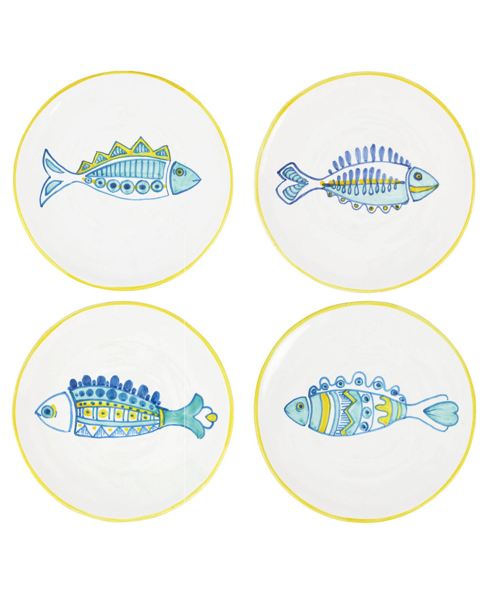 VIETRI Elba's Assorted Fish Salad Plates, Set of 4