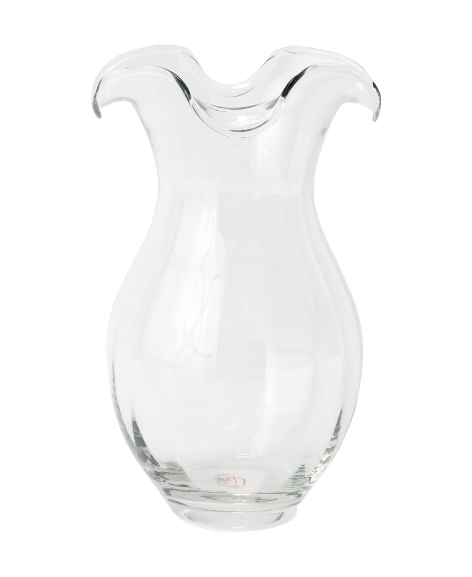 VIETRI Hibiscus 56 oz. Glass Vertical Fluted Medium Vase