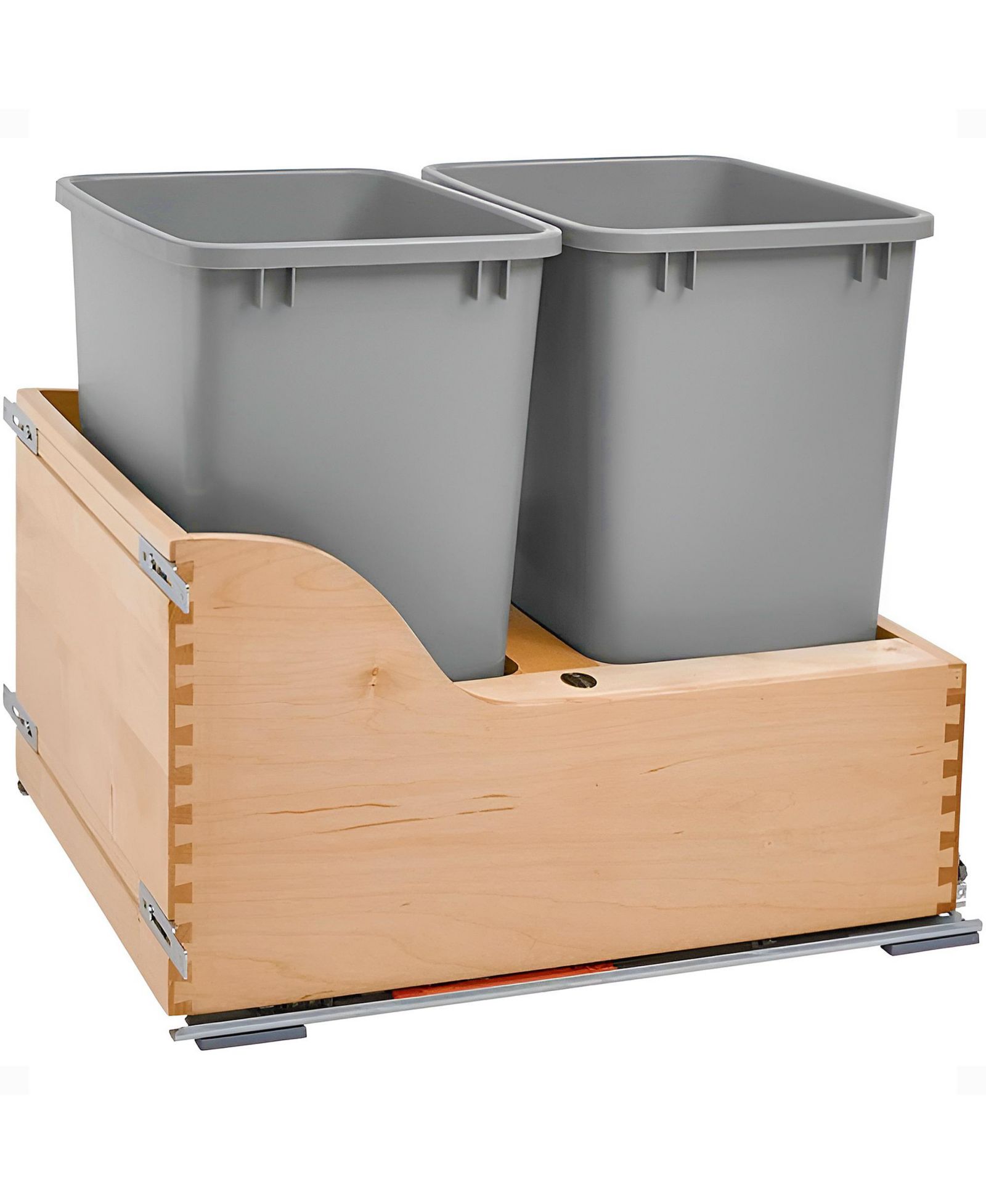 Rev-A-Shelf Double Pullout Trash Cans 35 qt. w/ Soft-close Slides, 4WCSC-2135DM-2