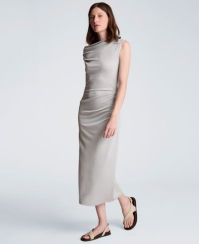 Kenneth Cole Women's Off-The-Shoulder Ruched Waist Midi Dress